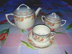 Antik cseh porcelán teázó szett