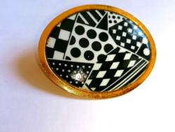 Hetvenesévekbeli, tűzarnyozott art deco bross  503.