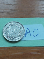 Switzerland 20 rappen 1969 / b, bern, copper-nickel #ac