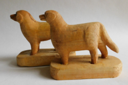 Naive shepherd carving - kuvasz - 2 pieces