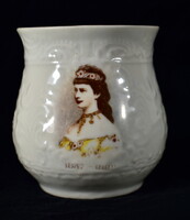 1898 Rare Queen Elizabeth of Hungary sissi period souvenir hahas mug
