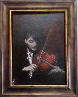 Oil painting - violinist