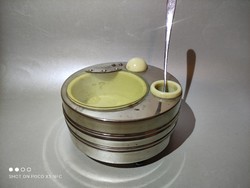 Vintage különleges ritka mechanikával kaviár tartó gömblábú