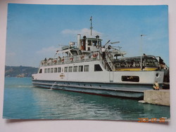 Régi képeslap: Szántód, komp kikötő (1976)