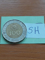 Portugal 100 escudos 1990 incm pedro nunes bimetal sh