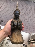 XIX. Century Buddha in bronze, statue, 18 cm beauty.