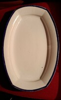 Antique large steak bowl (blue edge) size: 36x24 cm. Flawless.