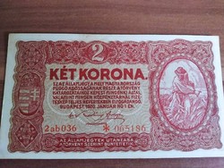 2 Korona, 1920, sorszám 2 ab036, csillagos