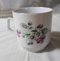 Zsolnay porcelain, skirted (tea) mug 2.: Violet, daisy