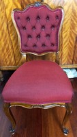 Four burgundy dining chairs, neo-baroque bieder dining chairs