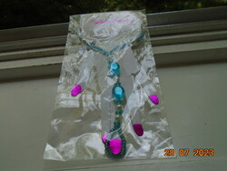 Fashion Jewelry Kézhám,gyűrűs karkötő fazettált türkizkék és fehér gyöngyökből bontatlan csomagolás