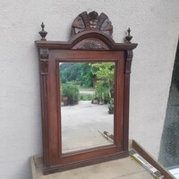 Old tin German mirror made of wood