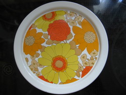 Flower power hippie floral locarno decor enameled metal tray