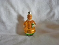 Old glass Christmas tree decoration - child in winter clothes!