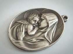 Beautiful antique silver pendant with the Virgin Mary