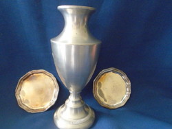 Old Empire vase and 2 sterling silver coasters are antique pieces