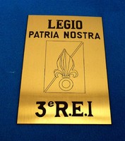 French Legion copper plate legio patria nostra.