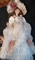 2 vintage Victorian collectible porcelain dolls 58-58cm