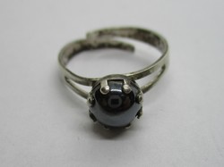 Szépséges régi hematitköves állítható ezüst gyűrű