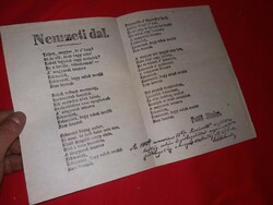 Antique authentic print from the Petőfi national song leaflet printed by Landerer according to pictures