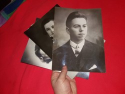 Antique large-scale photo documentation, according to the pictures, 3 portraits of a married couple from their younger and older ages