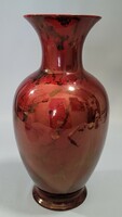 Zsolnay ox blood, red eosin glazed vase