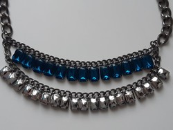 Bizsu nyaklánc - kék köves - dekoratív