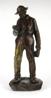 1N710 Nagy Kálmán : "Telik-e még" 1900 bronz szobor 39 cm