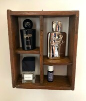 Perfumed wall shelf, rustic wooden shelf, small storage shelf, old, antique