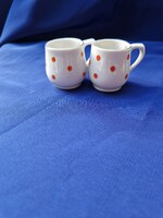Mini red polka dot souvenir mugs