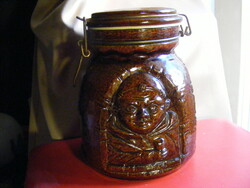 Retro German ceramic container with buckle lid - bay keramik west-germany