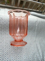 Glass vase polished on the side - 20s