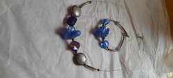 Glass bead set with Murano-style blue beads