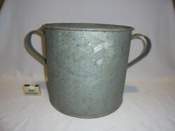Old tin or galvanized sheet pot, washing pot - mhsz 10 liters - folk, peasant
