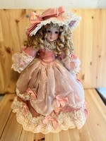 45cm vintage porcelain doll in Victorian period clothing