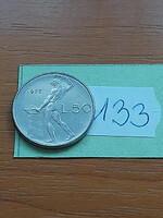 Italy 50 lira 1977 r, vulcano forge, stainless steel 133