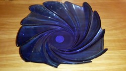 Blue glass bowl for cakes or fruit