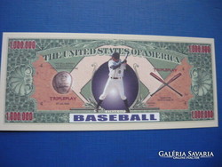 Usa 1 Million / $1,000,000 Baseball! Rare fantasy paper money!