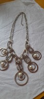 Decorative metal necklaces with plastic beads