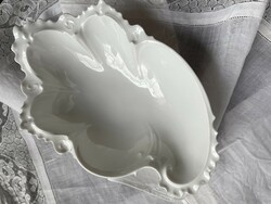 Antik MZ Austria csodás csipkézett hófehér porcelán kínáló tál