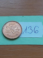 Canada 1 cent 2001 ii. Queen Elizabeth, zinc with copper coating 136