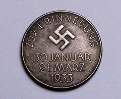 Német náci SS birodalmi emlék érem Hitler arcképével #13