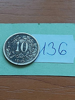 Austria 10 heller 1915 copper-zinc-nickel 136