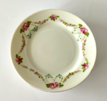 5 DB GYÖNYÖRŰ RÉGI RÓZSÁS GIRLANDOS ANGOL PORCELÁN SÜTIS TÁNYÉR