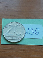 Poland 20 zloty 1989 copper-nickel 136