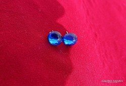 1986 Royal Blue Retro Hemispherical Pierced Earrings