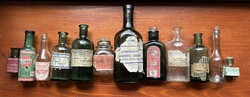 Bottles with old labels 12 pcs
