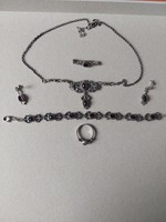 Antique silver jewelry set