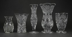 1N744 flawless small crystal vase collection 5 pieces
