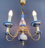 Blue majolica, chandelier.